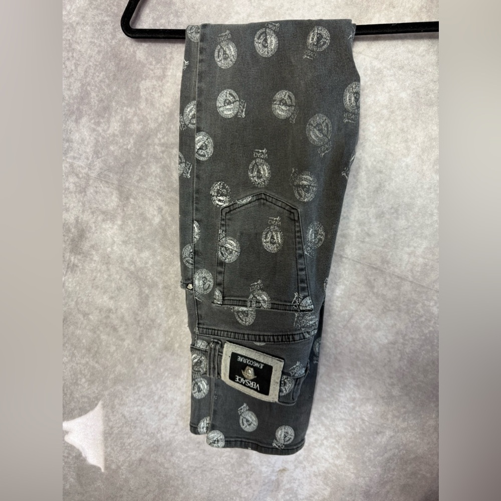 Versace branded logo skinny jeans